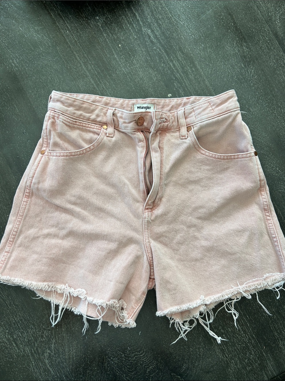 Wrangler Light Pink Denim Cutoff Shorts